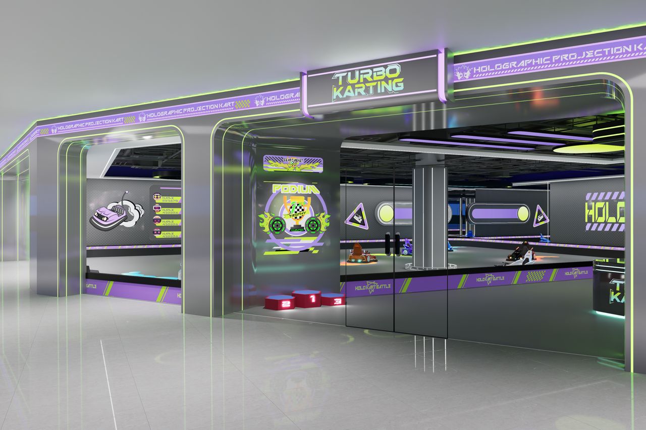 HoloKart XR venue concept rendering for a Saudi Arabia project
